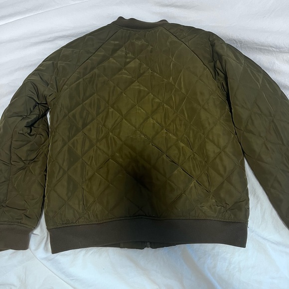 Forever 21 Green Quilted Bomber Jacket - Picture 2 of 2
